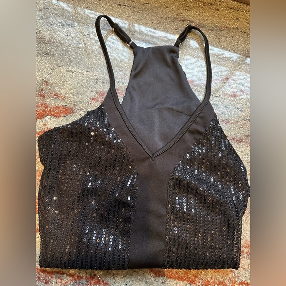 Black Sequin Cami Tank Top Size S 🖤 - Picture 5 of 14